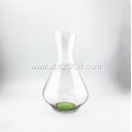 Clear Wine Decanter Base With Green